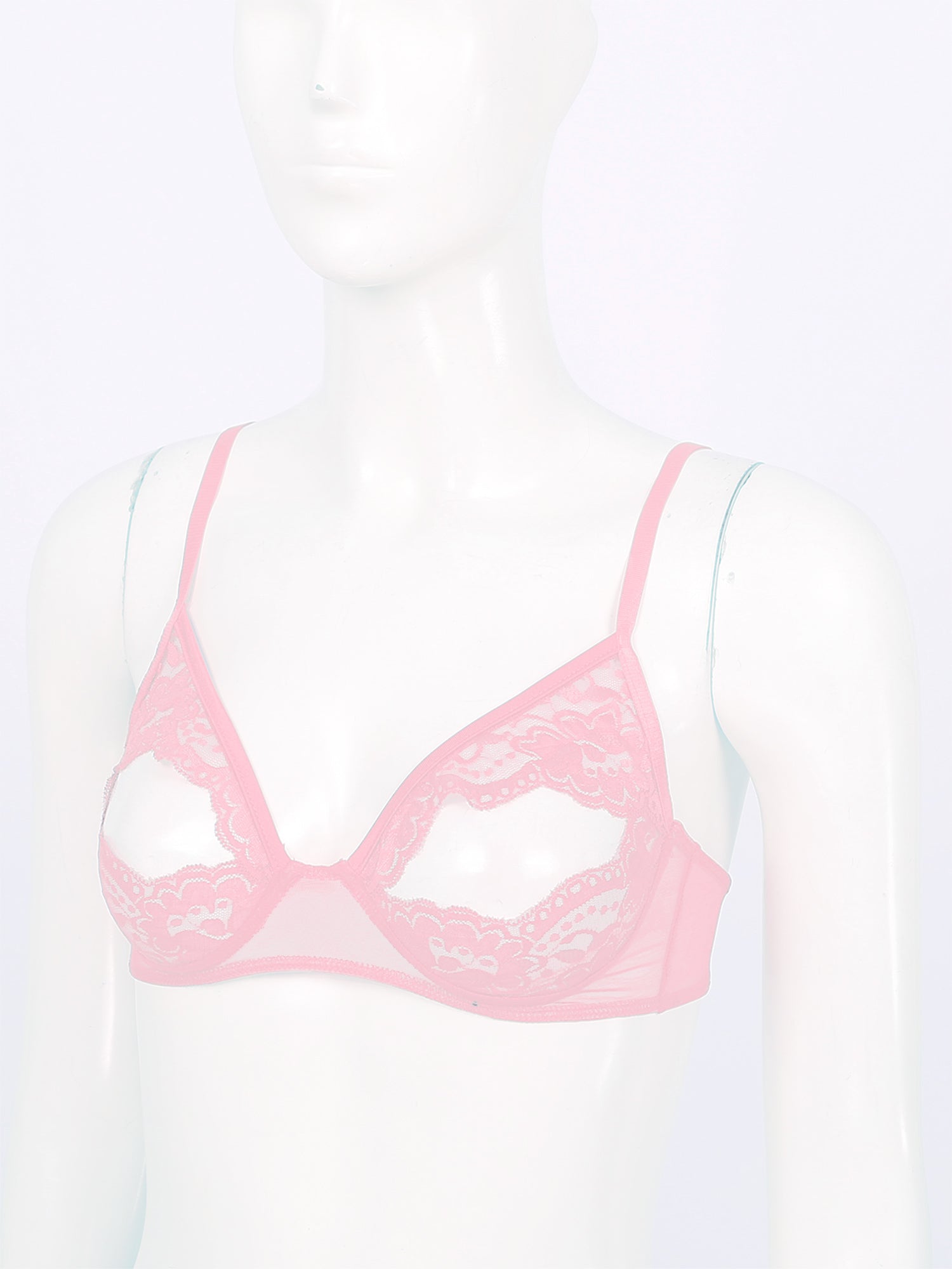 Women Nipple Exposed Bra Sexy Open Cup Lace Lingerie Exotic Brassiere Nightclub See-through Bralette Wire-free Unlined Bra Top