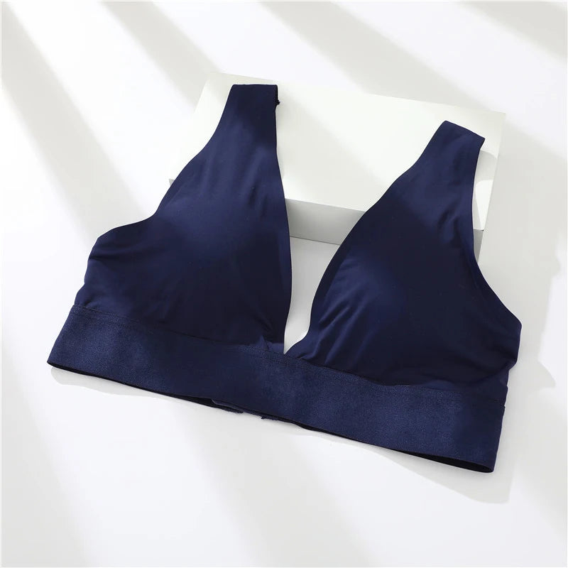 New Women's Bras Seamless Bras For Women Sexy Lingerie Deep V Backless Bralette Intimates Push Up Bra Back Closure Brassiere
