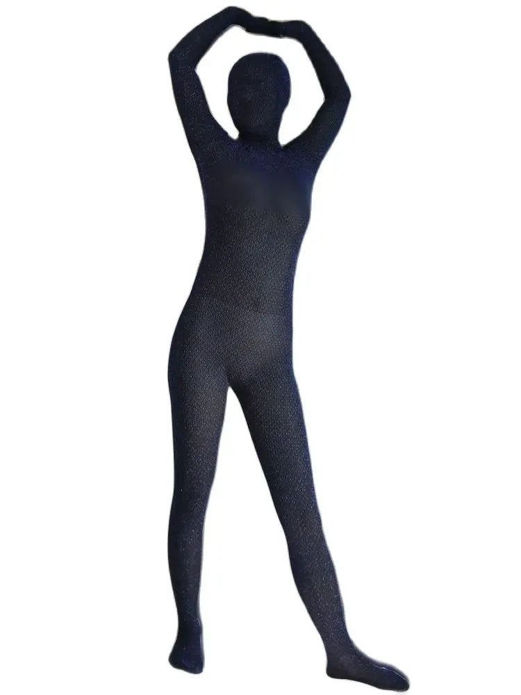 Separate Finger Hooded Catsuit Tights Full Coat Zentai Transparent Sexy Leotard Conjoined Jumpsuit Unitard Performance Overalls