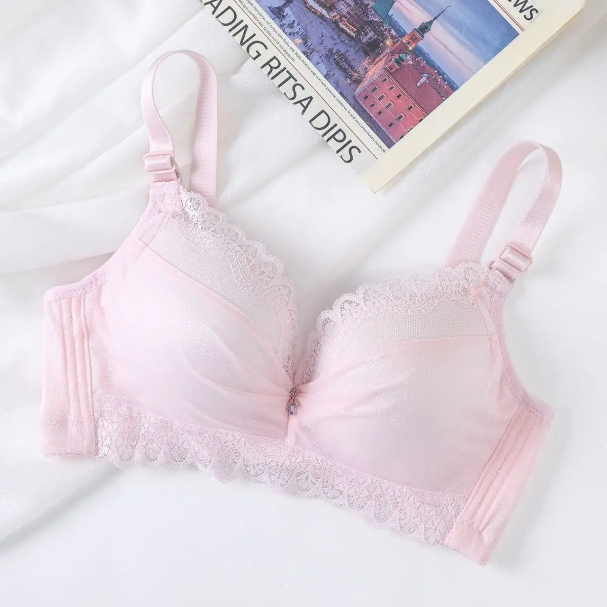Ultra Push Up Bra with Side Support, 8cm Padding Non Slip Bra for Small Chest, Wireless Full Coverage Bra for A/B Cup