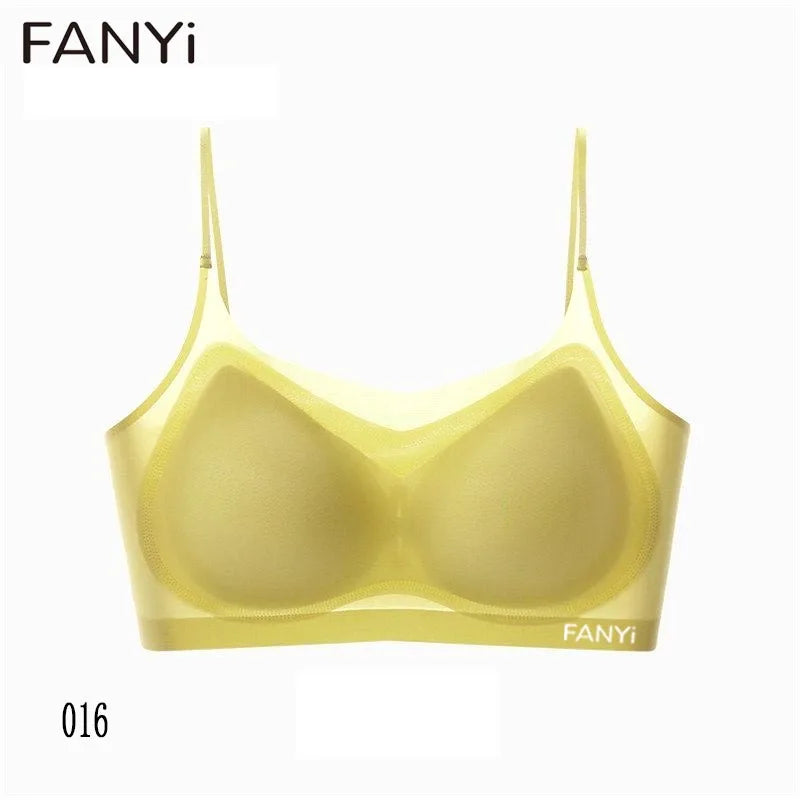 A thin, breathable and comfortable women's bra with a slim shoulder strap, featuring a beautiful back and a small chest