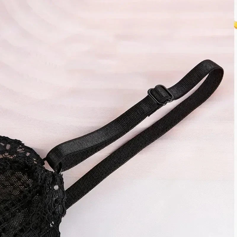Lace Bras for Women Wireless Bralette Transparent Lace Underwear Women's Push Up Bra Solid Color Sexy Lingerie Backless Bra