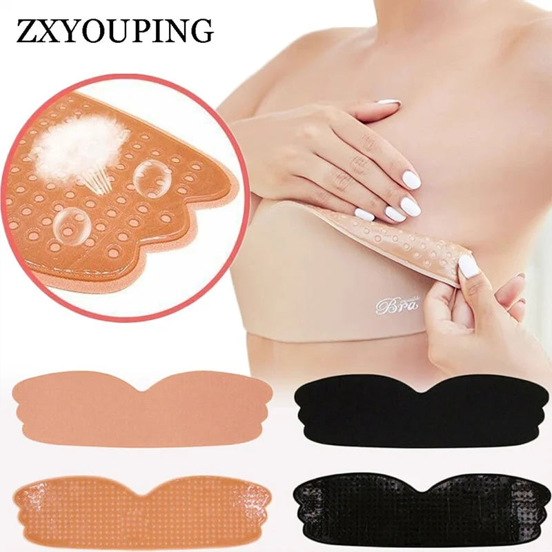 Reusable Invisible Push Up Bra Strapless Bras Silicone Self Adhesive Bras Nipple Cover Big Breasts Gathered Bralettes
