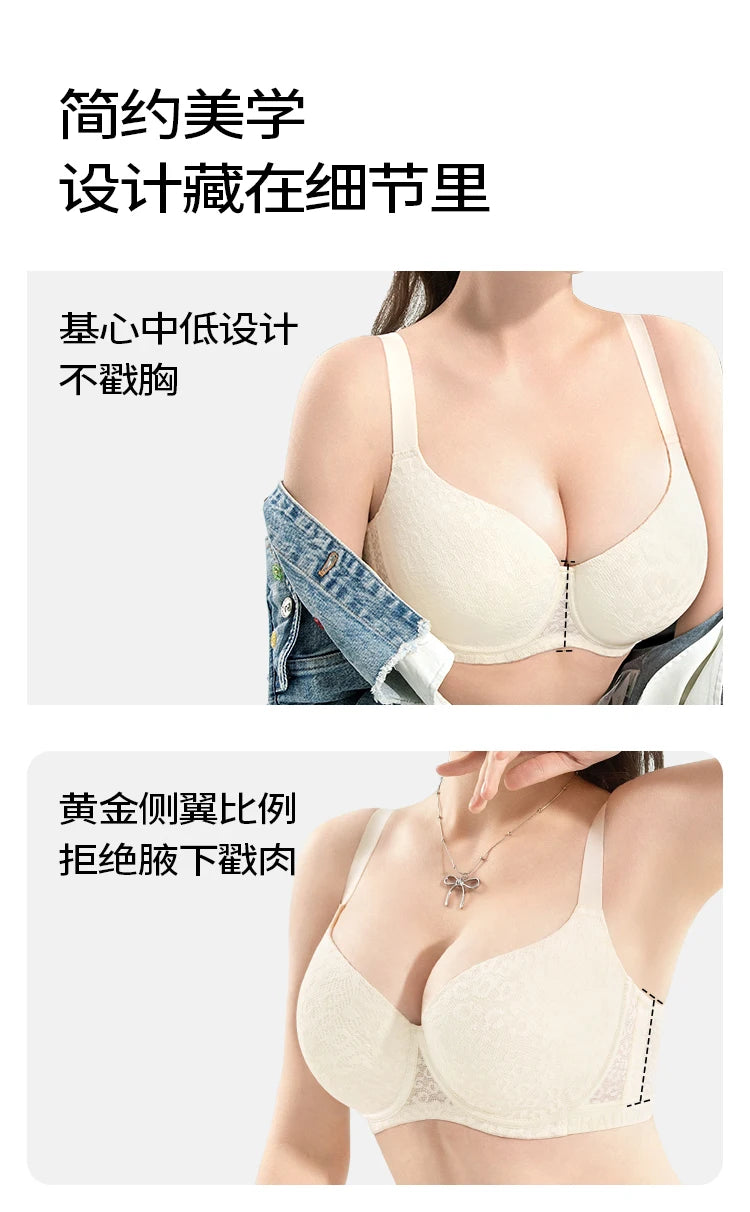 Lace Embroidery Womens Balconette Bra Full Cup Lightly Padded Underwire Female Large Size Lingerie 75 80 85 90 95  B C D E F