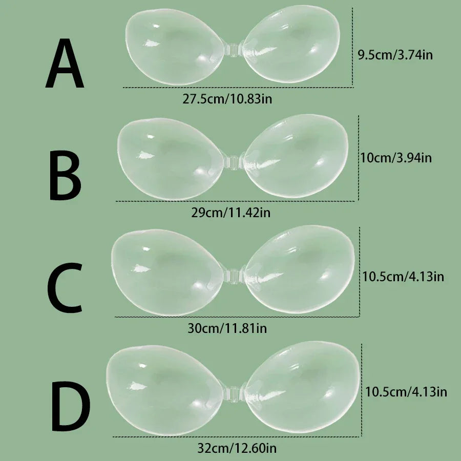 New Transparent Self-Adhesive Silicone Chest Stickers Invisible Push Up Sexy Strapless Bras for Women Sticky Wedding Bikini Bra