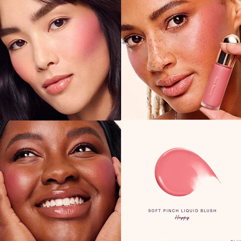 Rare Beauty Liquid Blush Silky and Glides On Smoothly Nature Long Lasting Plump Happy Hope Delight Stained Lipstick Gloss Makeup