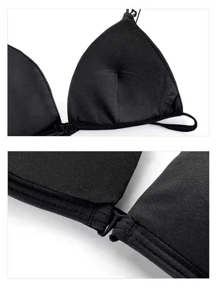 Bralette French Triangle Cup Bras for Women Comfort Cotton Bra Girl Summer Thin Soft Sexy Push Up Seamless Invisible Underwear