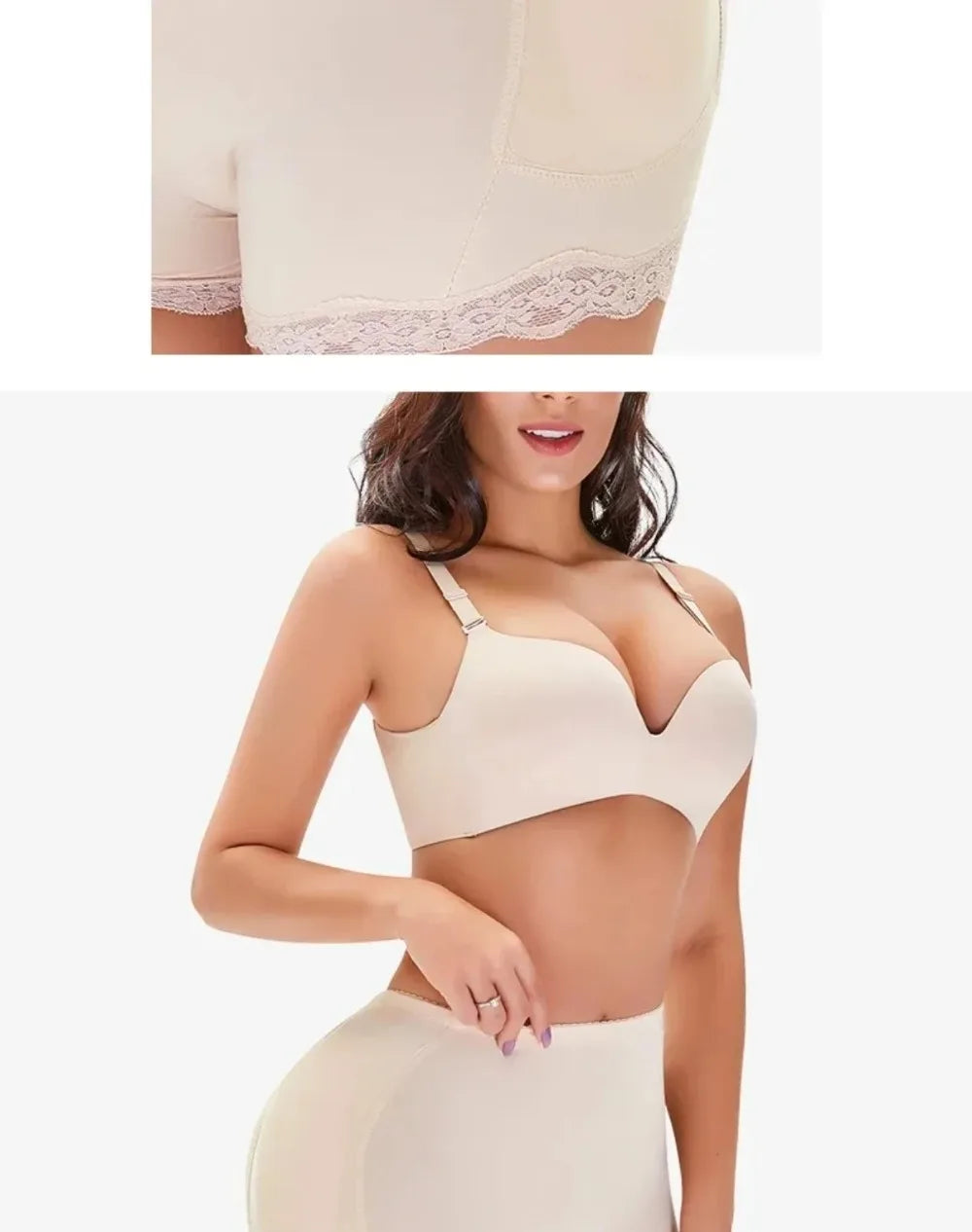 Shapewear Women Seamless Lace Trim Padded Push Up Butt Lifter Panties Shapewear Body Shaper Women Underwear Accessories 1PC