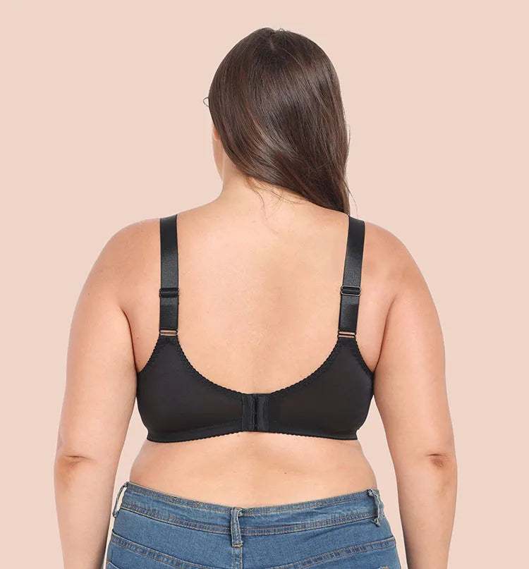 Summer Bra Thin Full Cup Bra for Women Sexy Lace Large Size Non Padding Wirefree Bras Plus Size Breathable Bralette BCDEFG