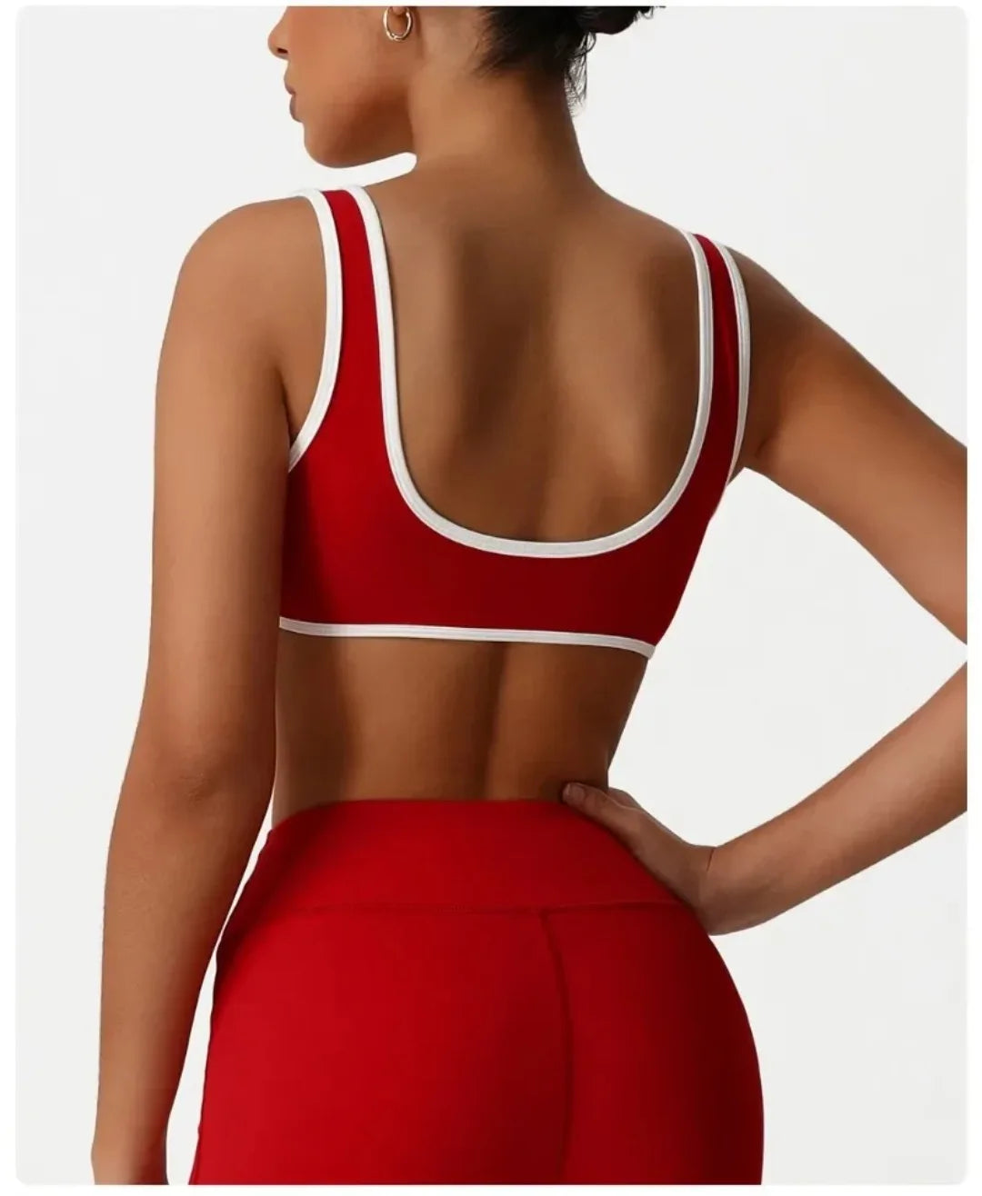 Backless Yoga Bra Quick Drying Shock-proof Fitness Sports Bra High Waist Butt Lifting Flared Pants Casual Workout Gym Yoga Bra
