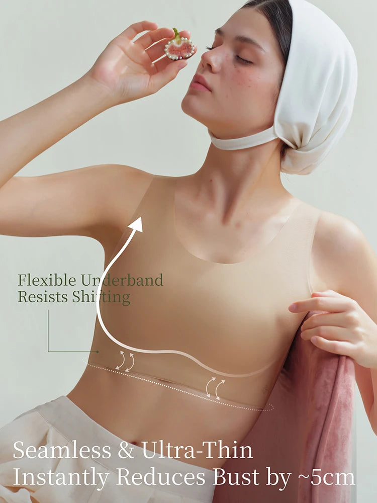 SUJIIN Women's Big Breasts Full Coverage Bras Plus Size Seamless Push Up Wireless Minimizer Bra Woman Supportive Bralettes MX529