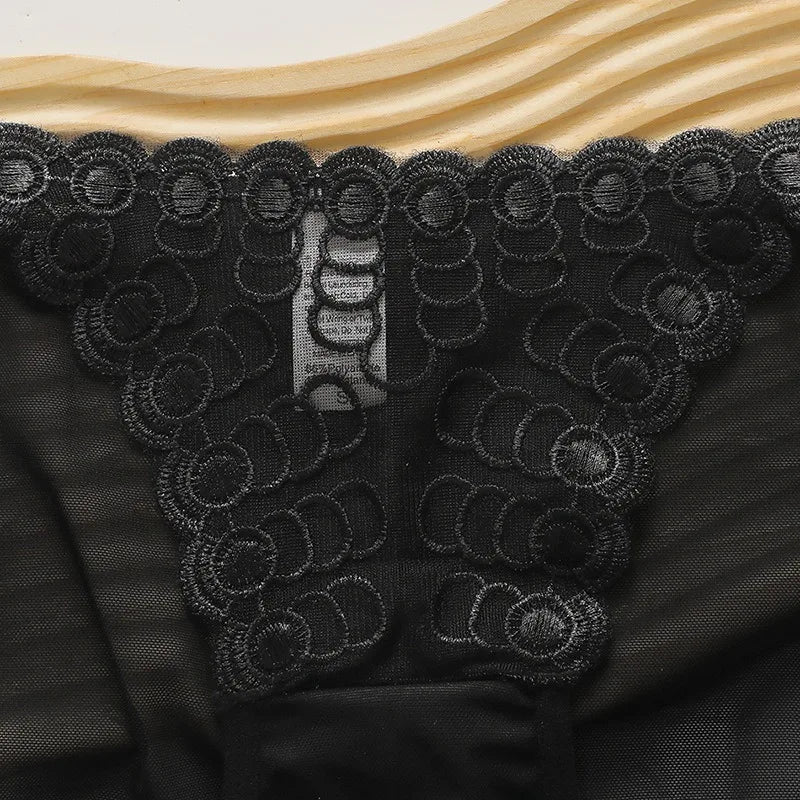 Women's Embroidered Lace Lingerie Set Sexy Push Up Bra with Underwire Bowknot Design Matching Panty Stylish Intimates for Girls
