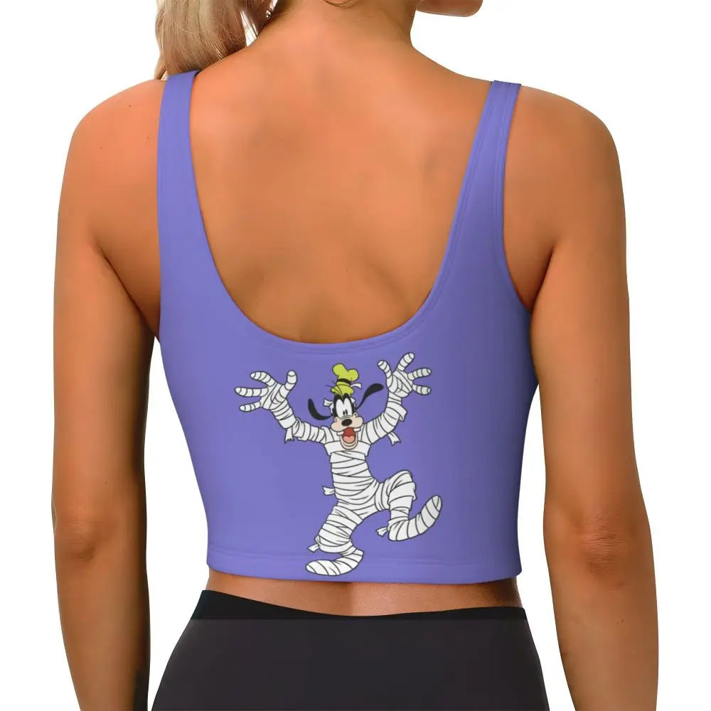 Custom Goofy Cartoons High Impact Sports Bras for Women Mangas Seamless Workout Running Crop Tank Tops