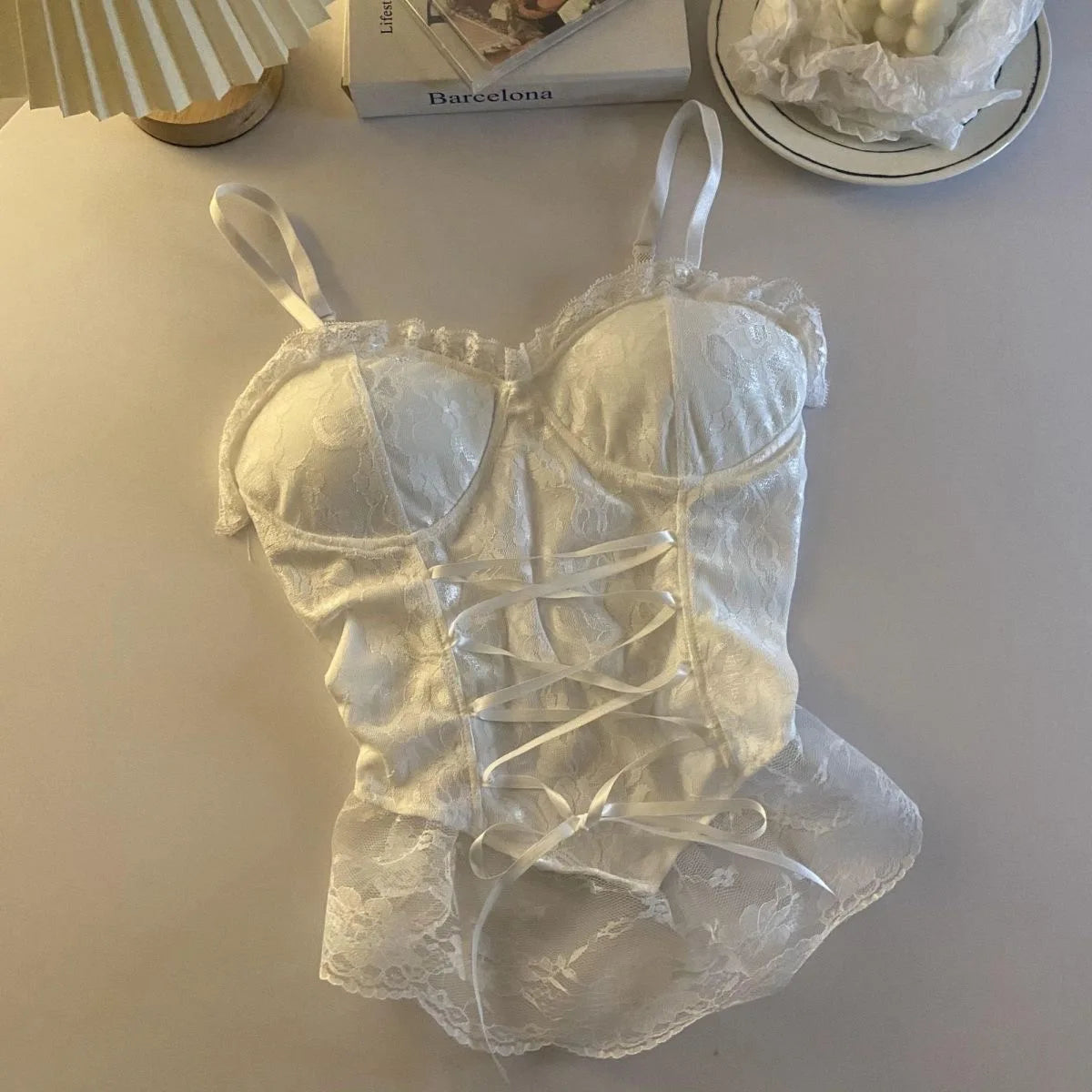Sexy Lace Corset Crop Top Women Sleeveless Bandage Camisole Fashion Sling Tank Top Streetwear Blouse