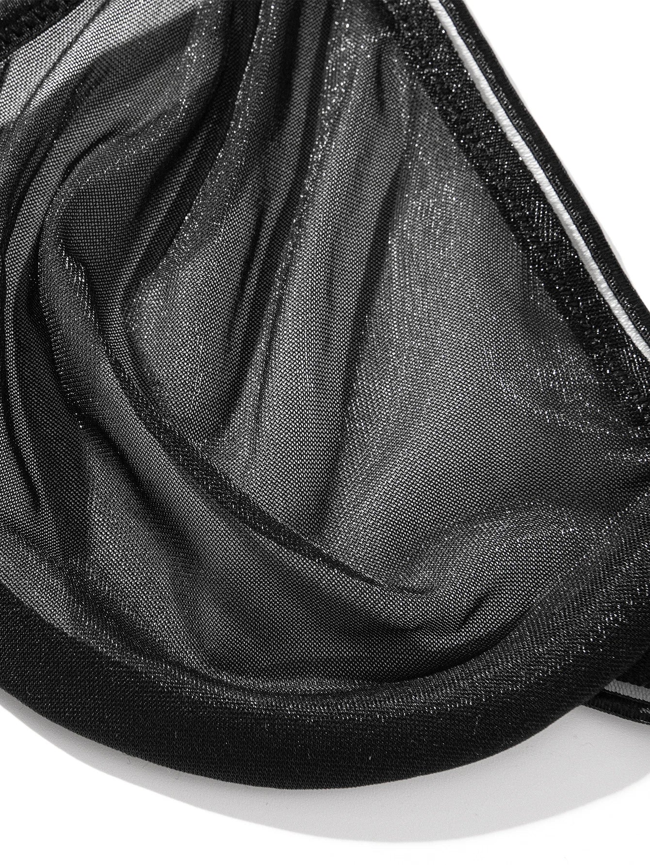 Wingslove Women's Sexy Mesh Sheer Transparent Bra Demi Underwire Lingerie See-through Flattering Underwear black/Champagne/pink