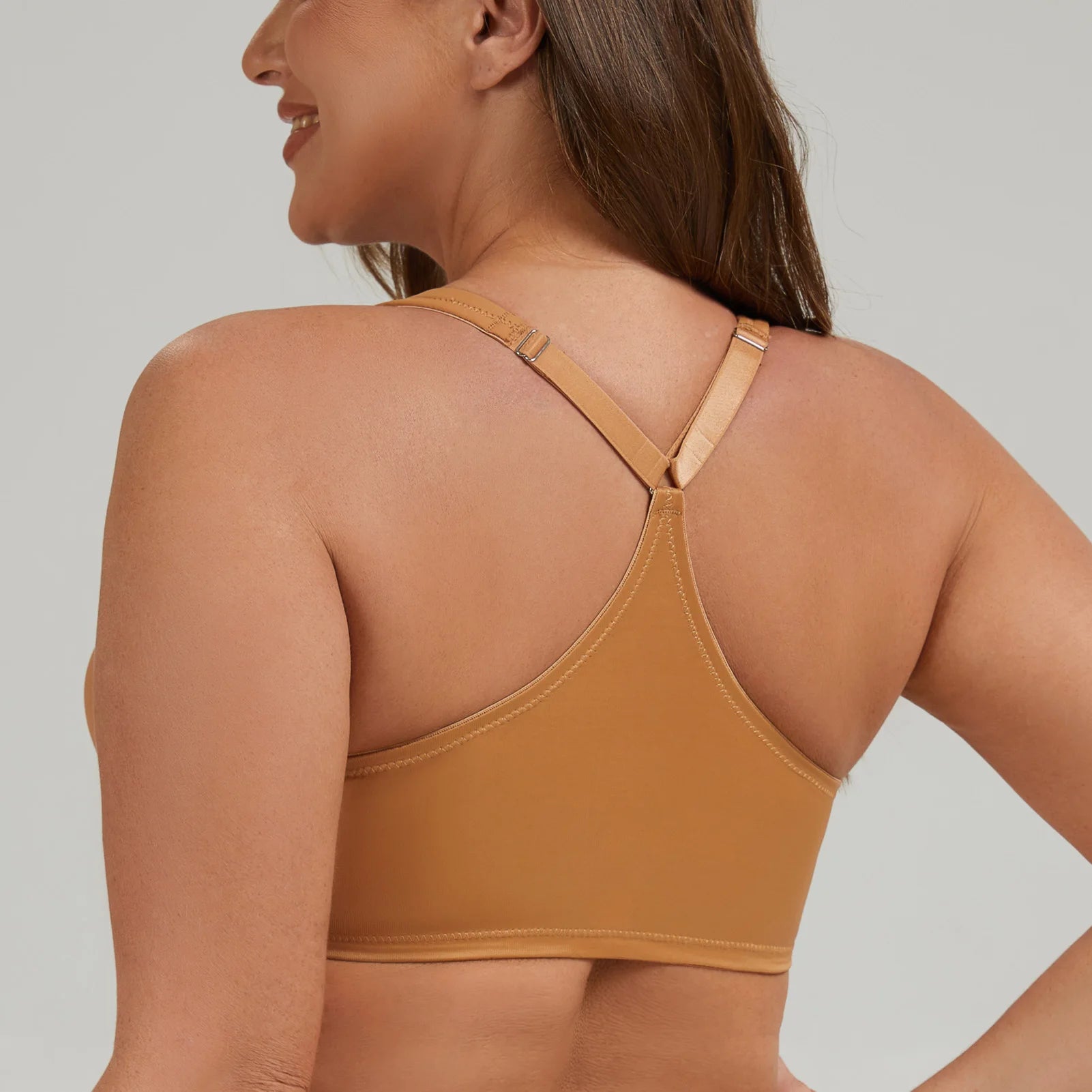 MELENECA Women's Racerback Full Coverage Front Closure Bras Plunge Unlined Seamless Underwire Bra