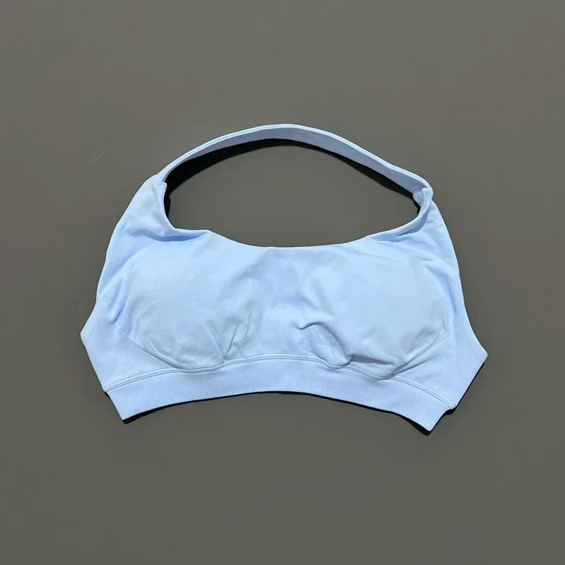 Sports Bra Women Seamless Halter Sports Bra High Support Open Back Activewear Gym Tank Top Fitness Yoga Workout Bra