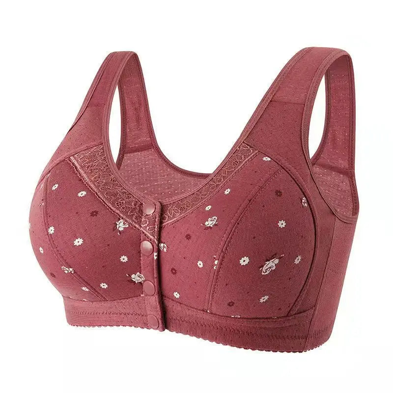 38-50 B/C Push Up Bras Front Closure Floral Brassiere Wireless Bralette Push Up Bras for Women Underwear Large Size Lingerie