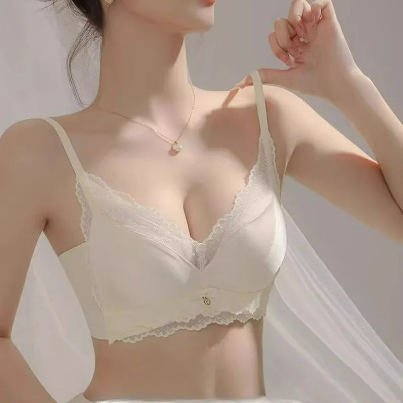 Push Up Bras for Women Small Bust Padded Wireless Anti Sagging Full Coverage Shaper Bralette Plus Size