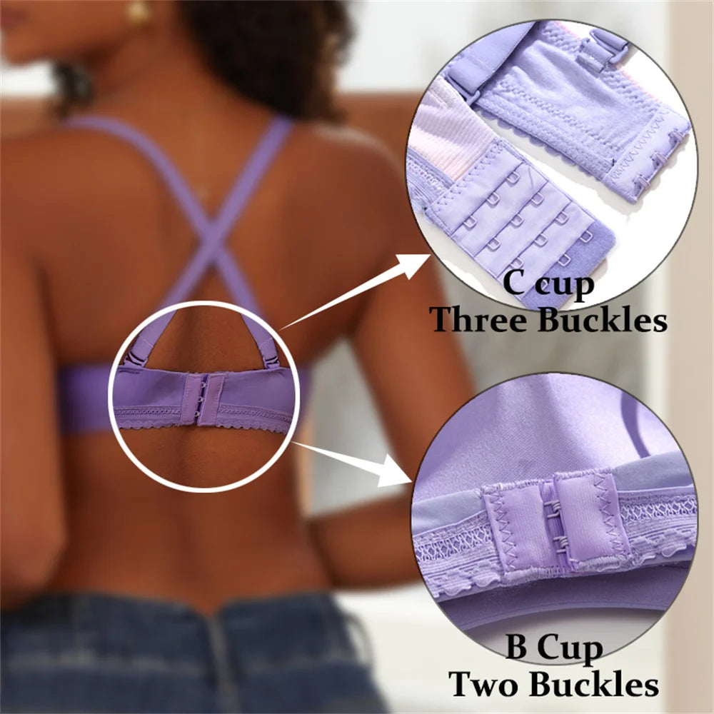 Seamless Sexy Bras Women Invisible Brassiere Adjustable Push Up Bras Female Comfortable Underwear Laides Solid Color Lingerie