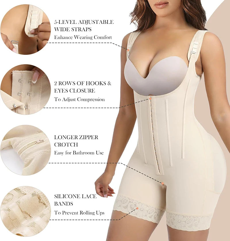 Bodysuits Shapewear Fajas Colombianas Girdle Body Shaper Lift Up Butt Lifter Slimming Sheath Tummy Control Panties Waist Trainer