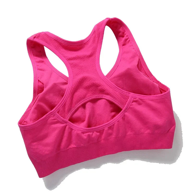 Women Sports Bra Racerback Top Push Up Fitness Bra Underwear Sport Tops Breathable Shockproof Running Vest Gym Active Bras