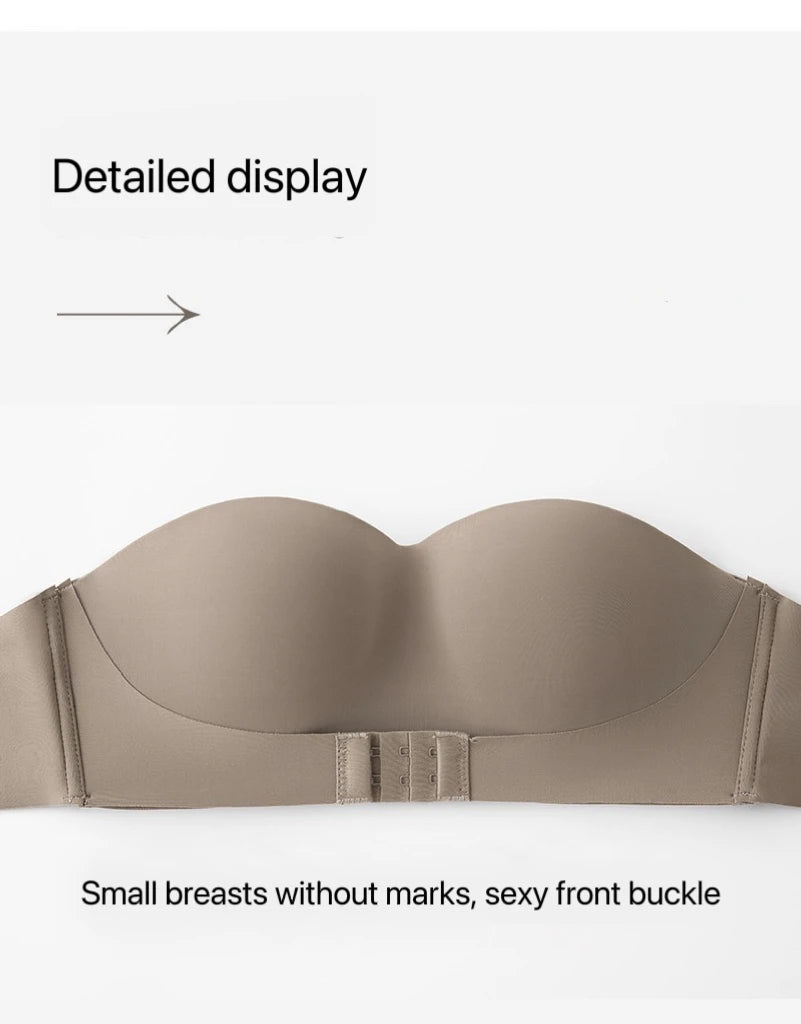 1pcs Women's Strapless Bras Lady With Padding Seamless Front Button Bra Female Comfortable Smooth Underwear Invisible Brassieres