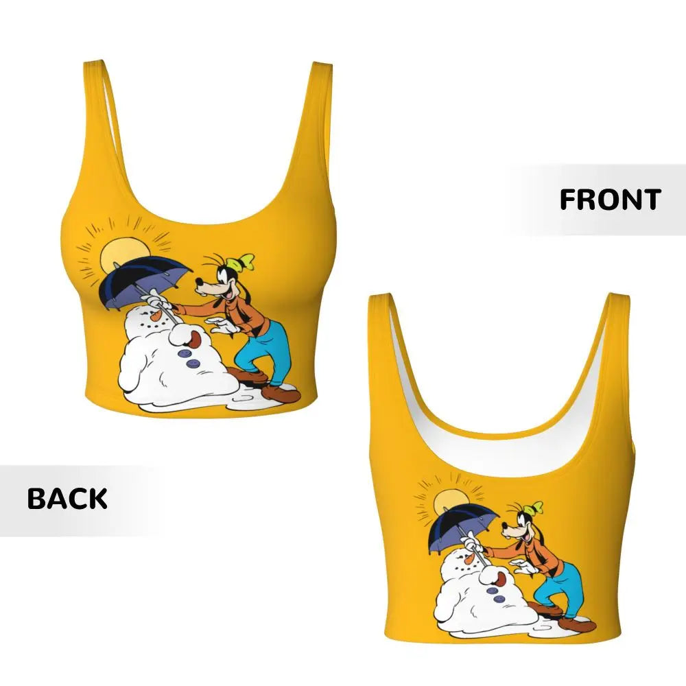 Custom Goofy Cartoons High Impact Sports Bras for Women Mangas Seamless Workout Running Crop Tank Tops
