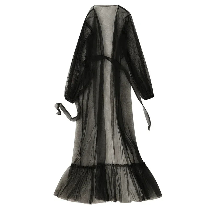 Sexy Lingerie Ladies Sexy Lingerie Black Lace Long Dress Long Robe Nightgown Woman Night Comfy Pajamas  Lingerie for Women
