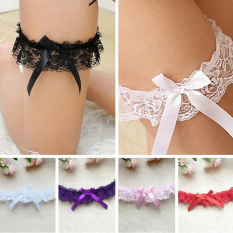 Lingerie Wedding Gift Party Bride Wedding Leg Flower Sexy Lace Elastic Leg Garter Belt With Ribbon Bow Suspender Thigh Harness