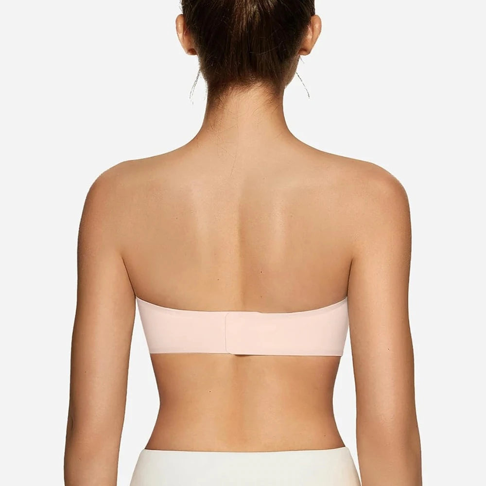 Strapless Bras For Women No-Slip Bandeau Push Up Wireless Bralette Comfy Seamless No Underwire Padded Jelly Tube Top Bra
