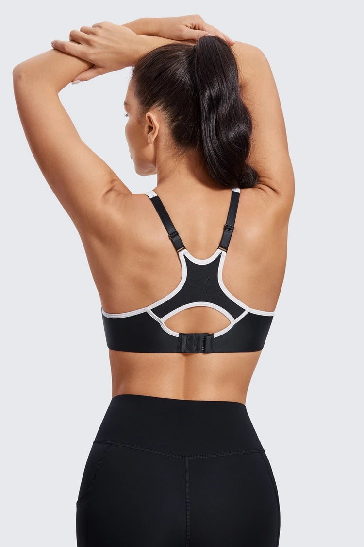 Sports Bra Women Shockproof Push Up Full Support High Impact Racerback Lightly Lined Underwire Undrwear Bras