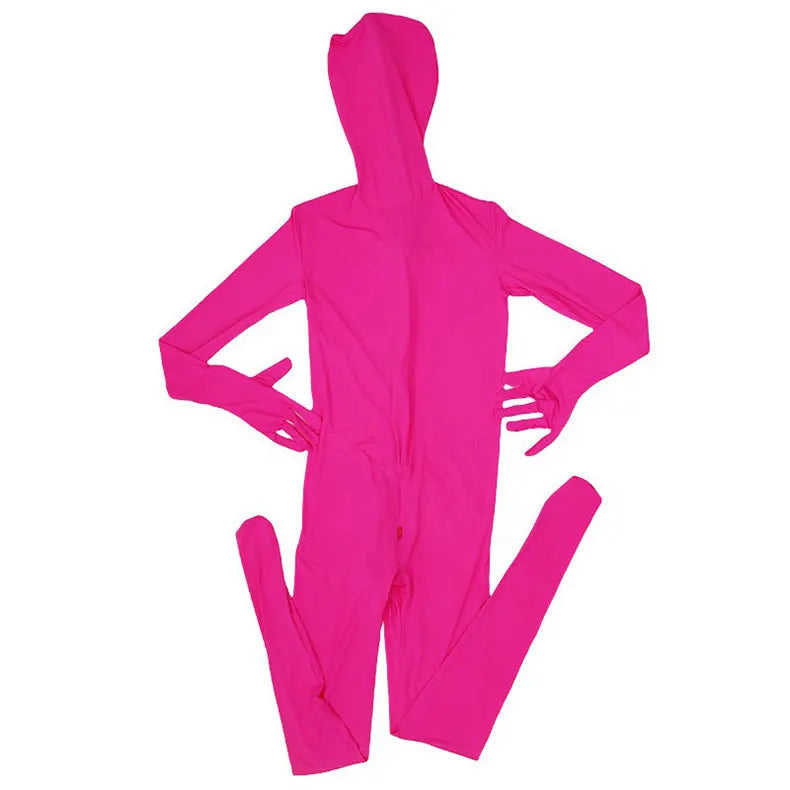 Sexy See Through Ice Silk Full Wrap One-piece Tight Jumpsuit High Elastic Home Corset Zipper Open Crotch Bodysuit