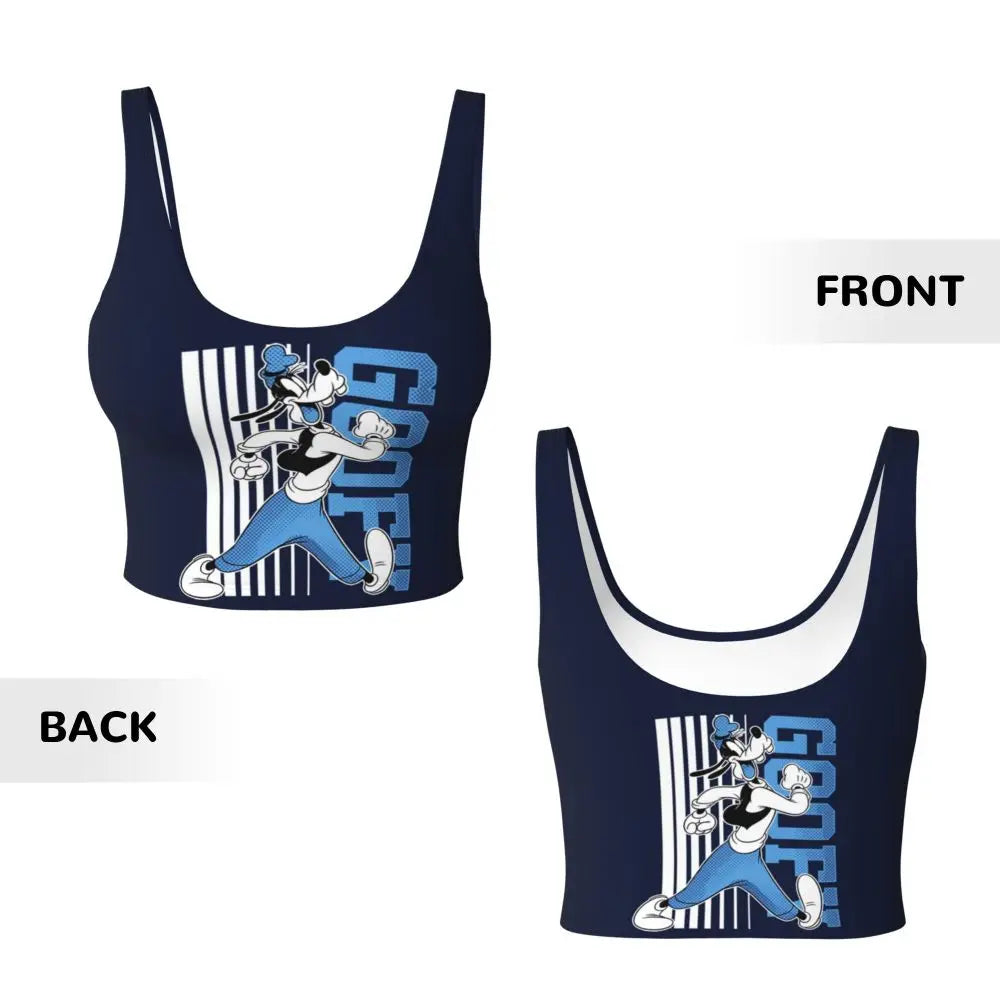 Custom Goofy Cartoons High Impact Sports Bras for Women Mangas Seamless Workout Running Crop Tank Tops