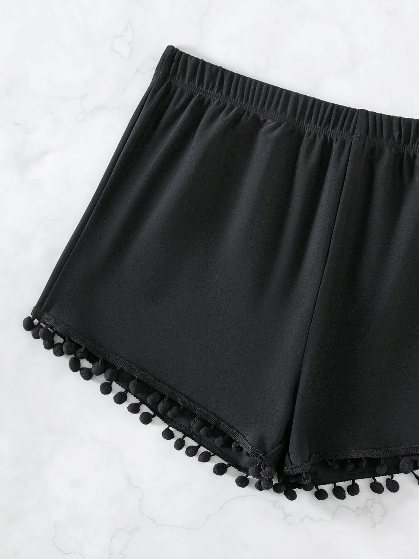 High Waist Bikini Shorts Bottoms Women Swimming Mesh Ruffle Pleated Panties Summer Ladies Black Bathing Suit Swim Shorts Bottom