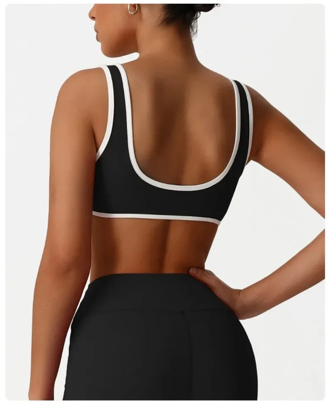 Backless Yoga Bra Quick Drying Shock-proof Fitness Sports Bra High Waist Butt Lifting Flared Pants Casual Workout Gym Yoga Bra