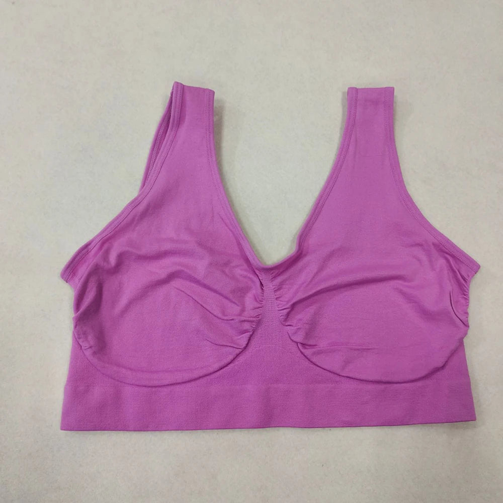 unlined Seamless Bra Vest Women sleep Underwear yoga sports Brassiere Big Size Top no sponge insert pad Bralette