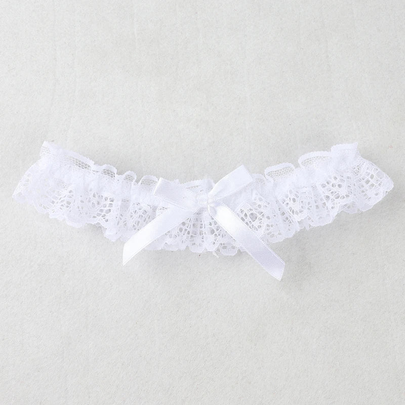 Lingerie Wedding Gift Party Bride Wedding Leg Flower Sexy Lace Elastic Leg Garter Belt With Ribbon Bow Suspender Thigh Harness