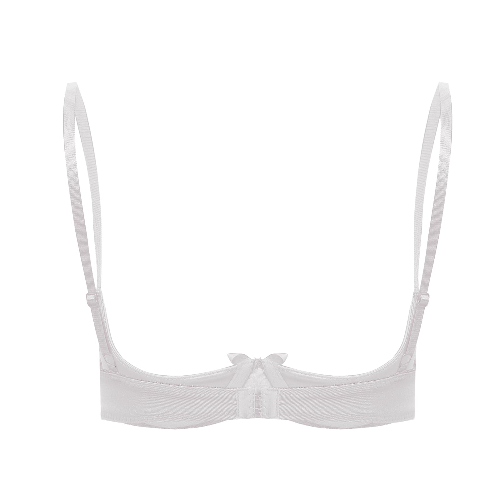 Womens Sexy Satin Intimates Lingerie Bras Female Adjustable Straps Underwire Half Cup Bow Push Up Balconette Brassiere Underwear