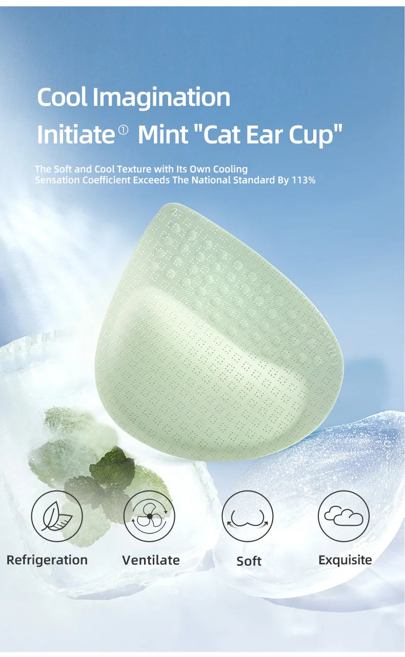 SUJIIN Push Up Bras for Women Summer Wireless Bralette Female Seamless Padded Small Chest Smoothing Mint Cooling Sexy Bra MX211