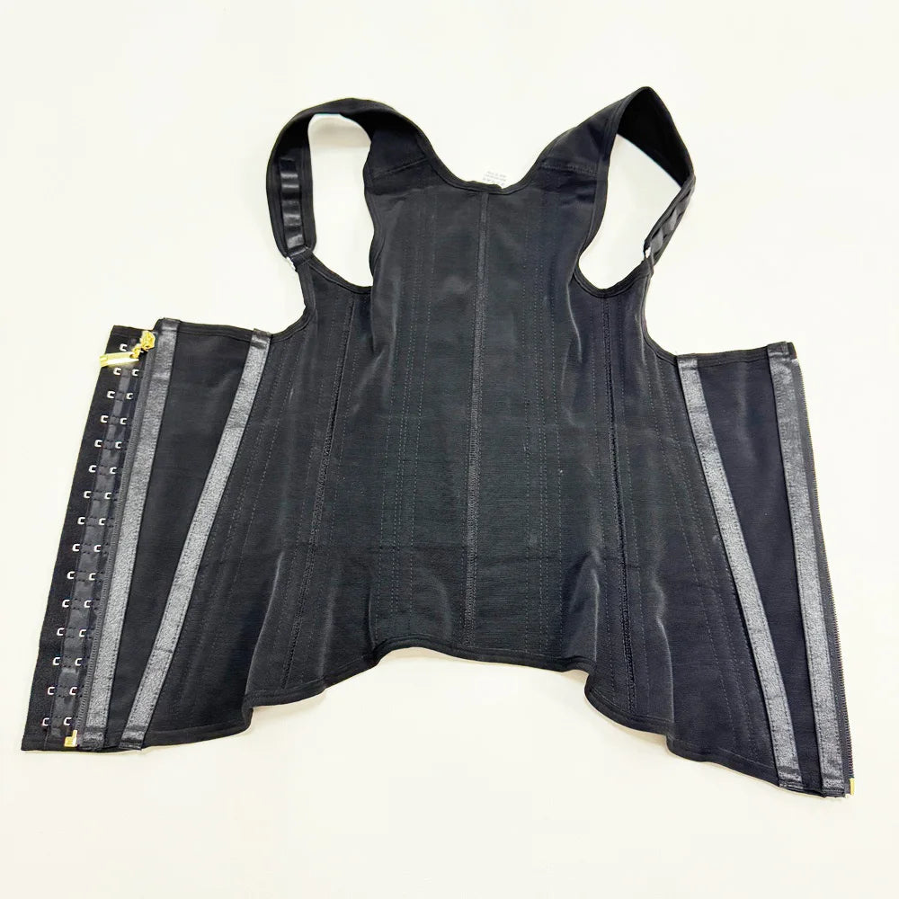 Shapewear Body Shaper Women Double Compression Waist Trainer Corset with Bone Adjustable Zipper and Hook-eyes Flat Belly