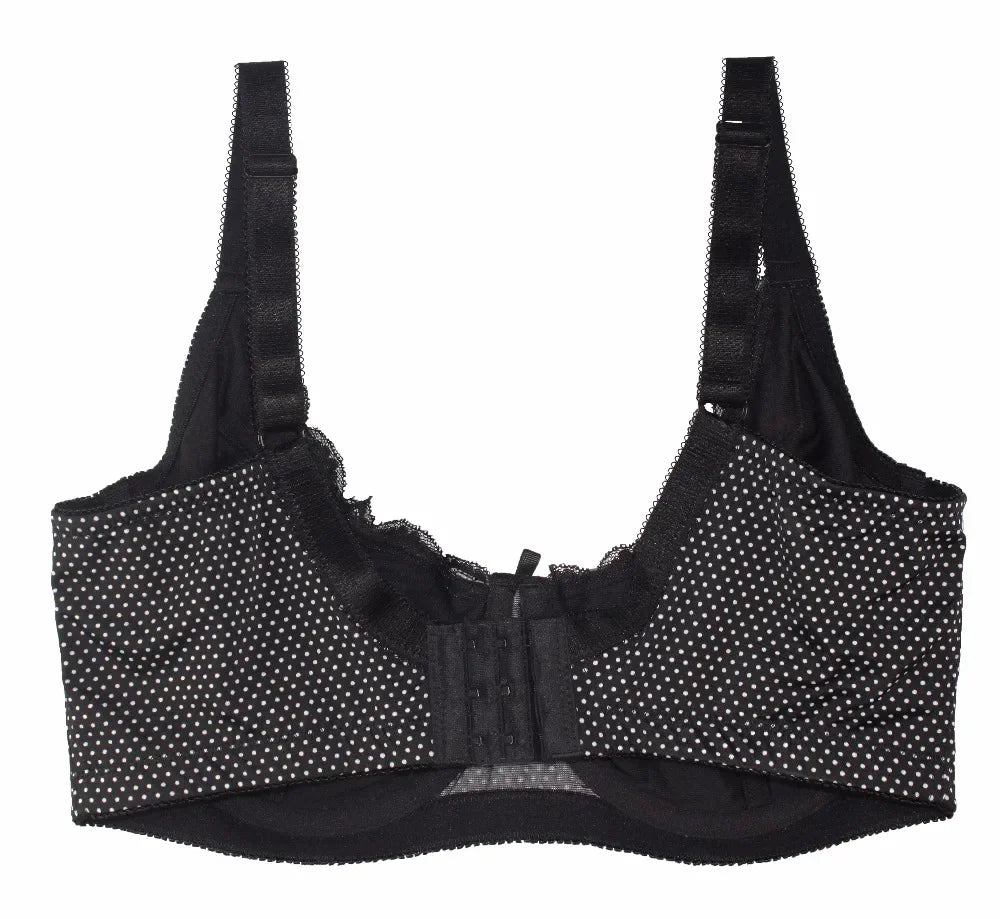 Mierside D0295 Fashion Polka Dot Women's Bra Plus size Bra Lingerie Gray/Black/Brown C/D/DD/DDD/E/F/G