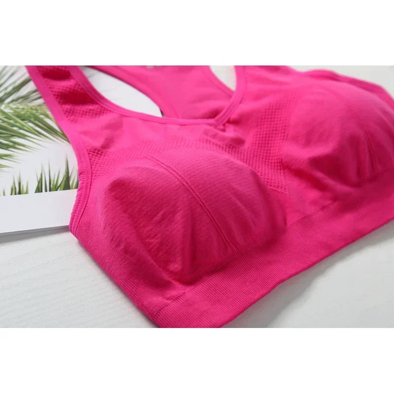 New Women Sports Bra Top Push Up Fitness Bra Underwear Sport Tops Breathable Running Vest Gym Active Bras Seamless Yoga Bra