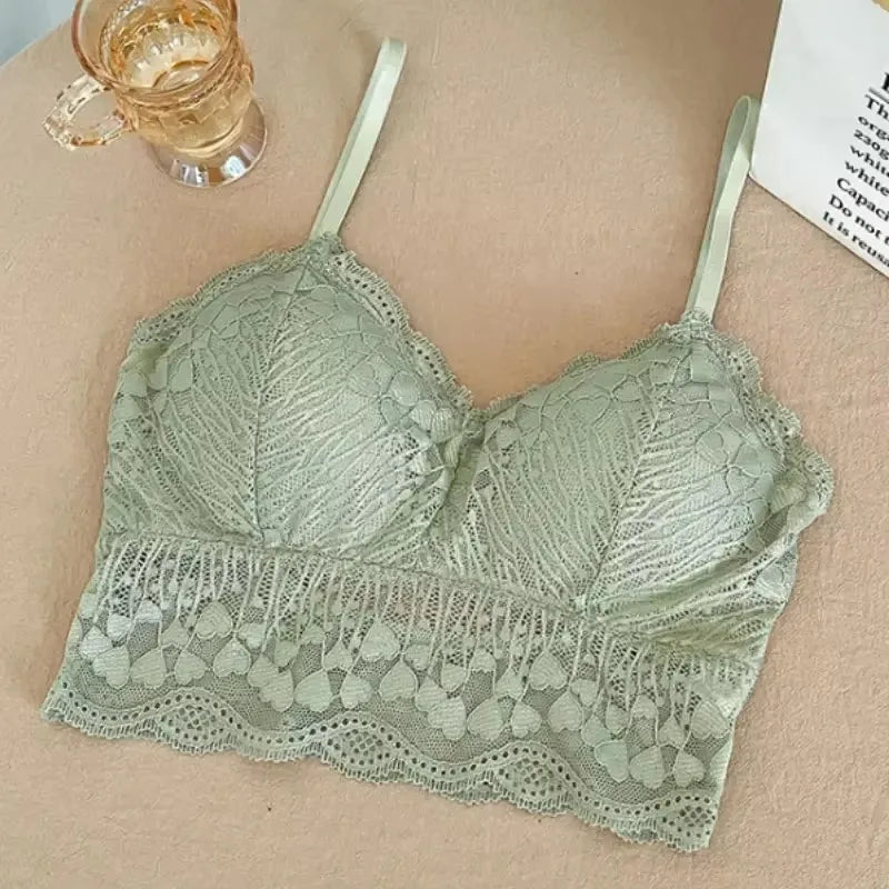 Open Back Bra Lace Bralette U Type Wirefree Boneless Brassiere Floral Women Top Backless Underwear Sexy Bras