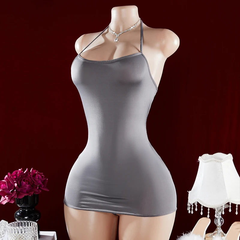Erotic Babydolls Underwear Porn Curved Tight Fitting Suspenders Sex Hollow Out Transparent Nightdress Women Dress Sexy Lingerie