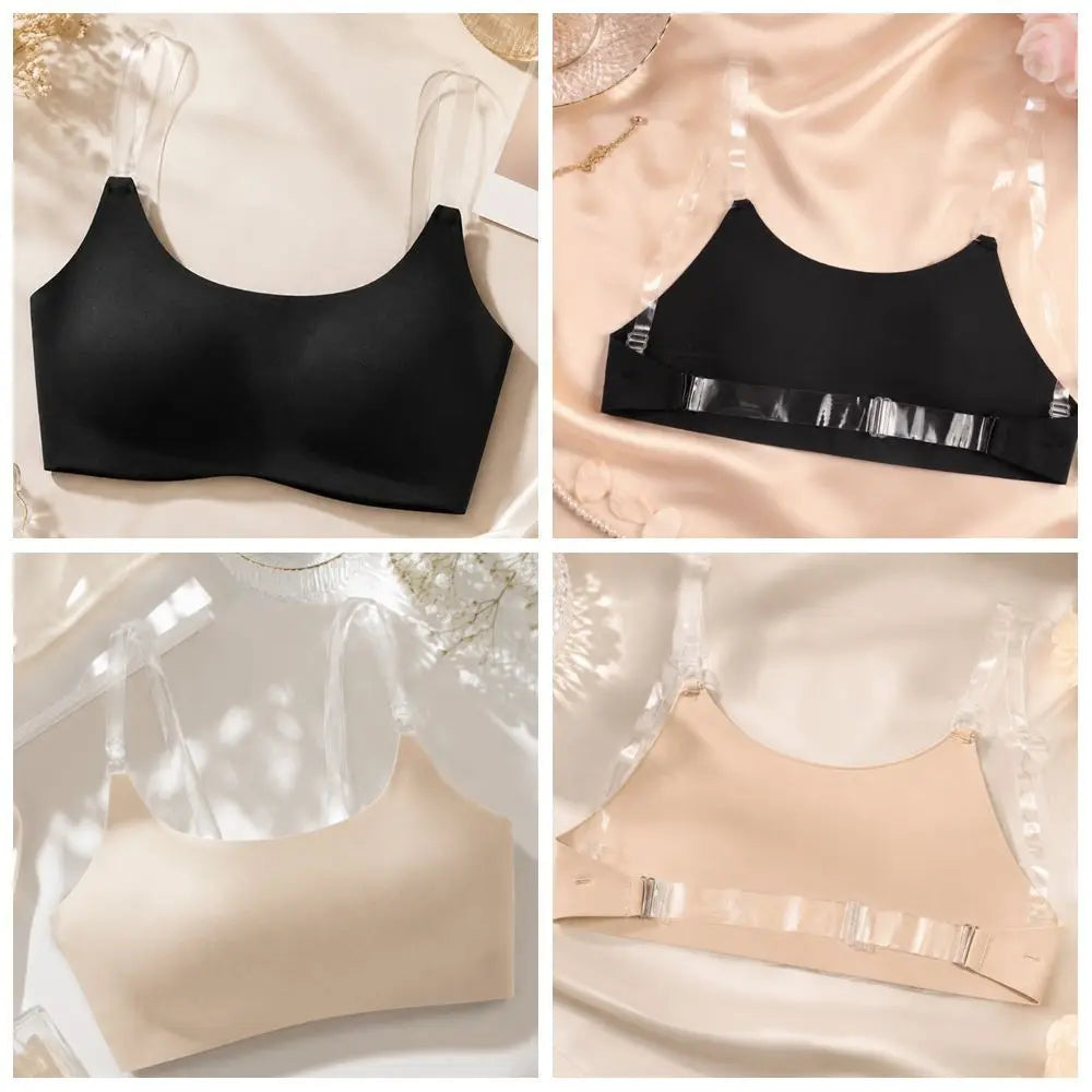 Lingerie Invisible Strap Wireless Bra Backless Seamless Strapless Bra Gathered Thin Cup Push-Up Bra Backless Clothing