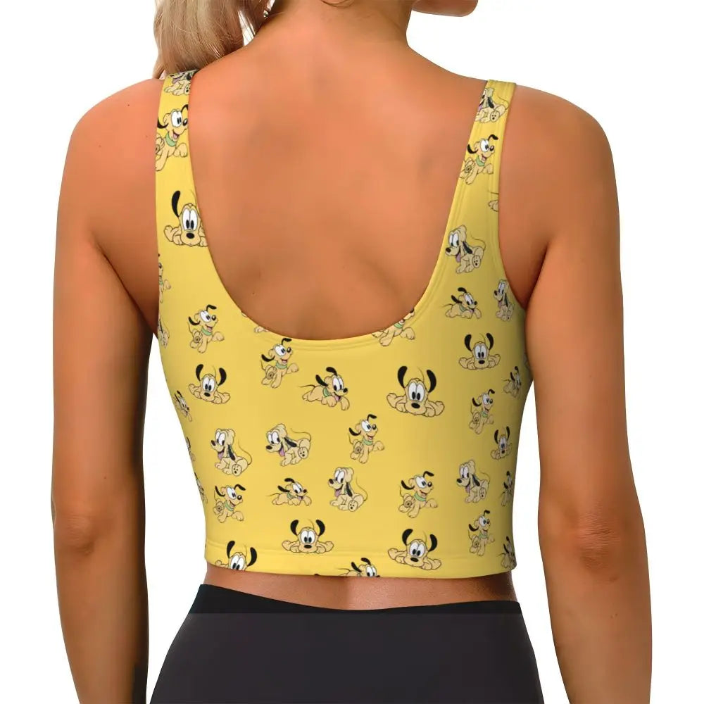 Custom Pluto Anime Manga High Impact Sports Bras for Women Classic Seamless Workout Yoga Crop Tank Tops