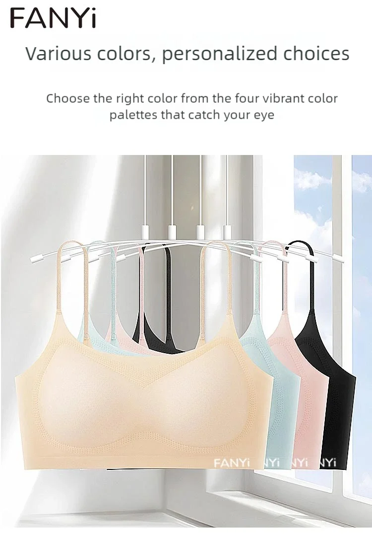 A thin, breathable and comfortable women's bra with a slim shoulder strap, featuring a beautiful back and a small chest