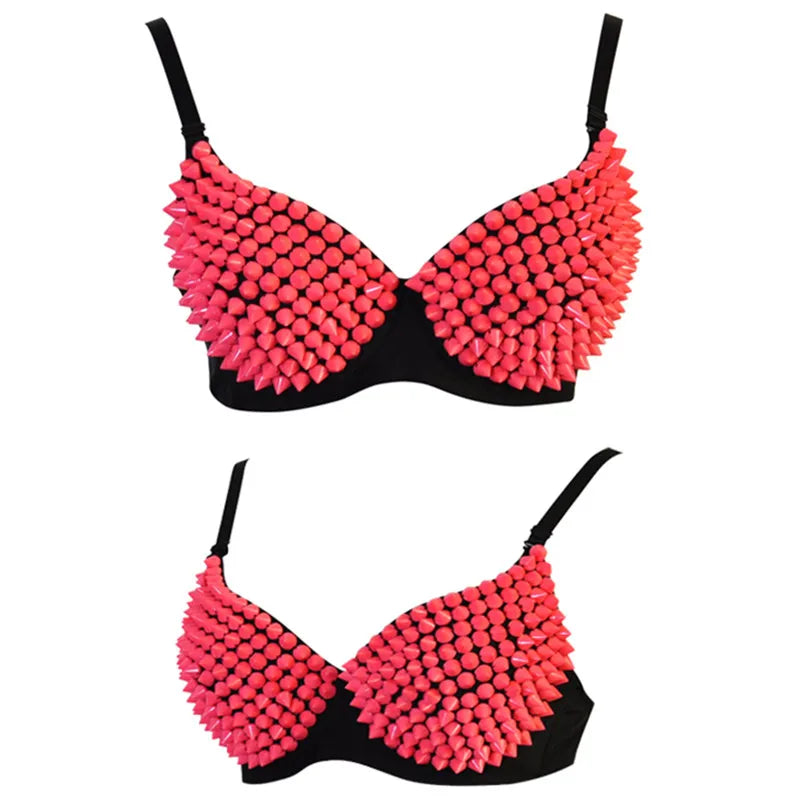 Women Sexy Push Up Bra Fashion Punk Lady Goth Bikini Bra Stage Dance Performance Burlesque Bras Bralette Party Nightculb Costume