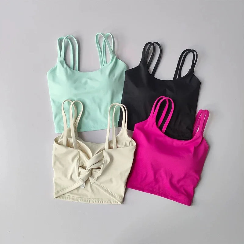 Sports Bra, Women's Summer Beauty Back Integrated Yoga Suit, Vest, Suspender, Pilates Training, Fitness Bra